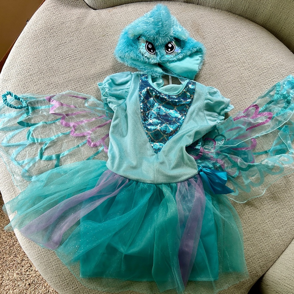 Girls peacock costume medium